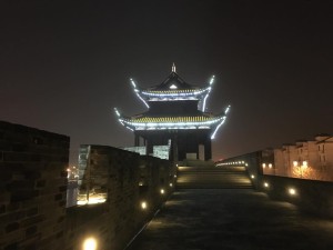 A pagoda at night in Suzhou